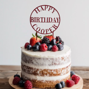 Circle Happy Birthday Cake Topper